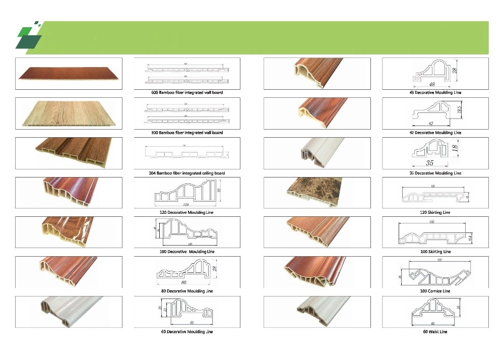 WPC Polyurethane Mouldings MDF Molding Wood Grain Effect Ceiling Panel PVC with Moulding